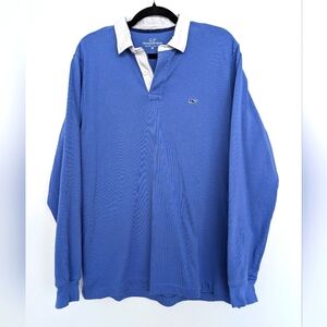 Vineyard Vines Rugby Shirt Polo Long Sleeve Preppy Golf Size M 100% Cotton
